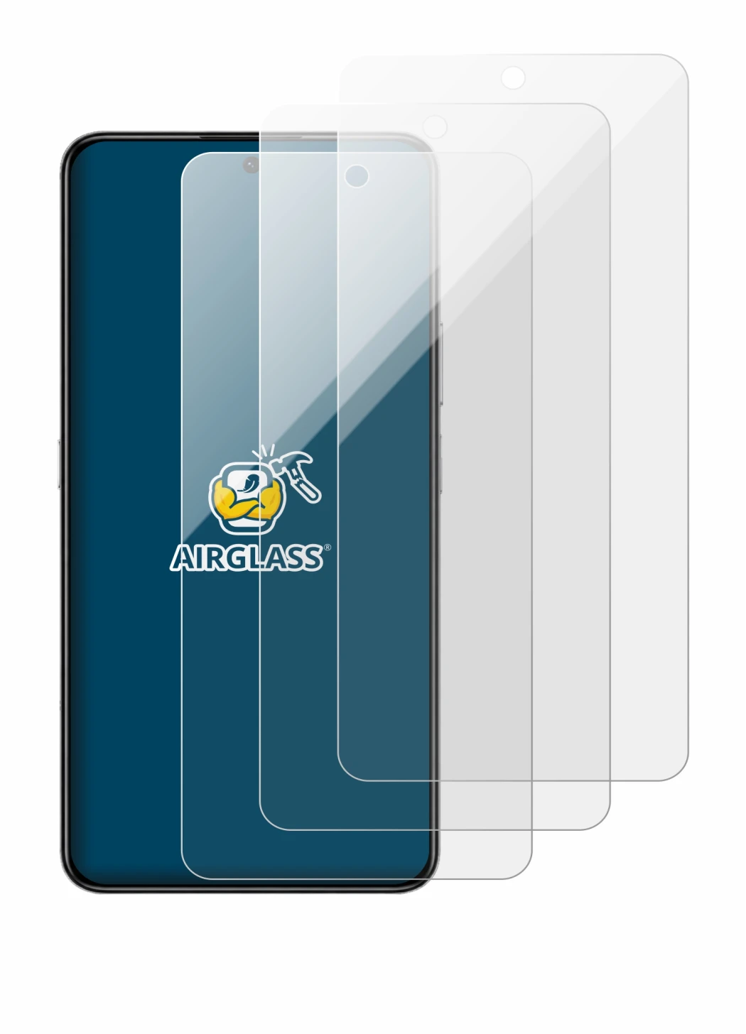 Image of the device Honor X8d with a wide variety of screen protectors.