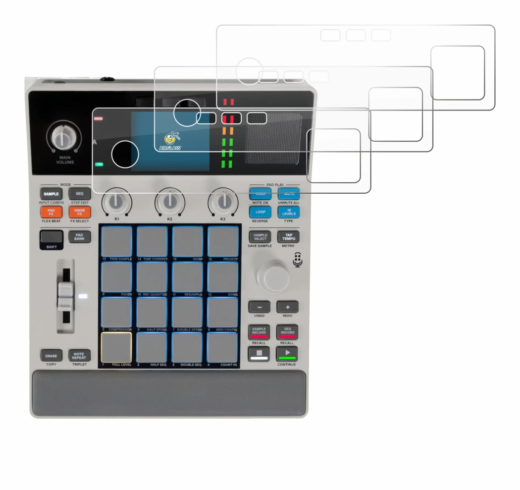 Image of the device Akai MPC Sample with a wide variety of screen protectors.