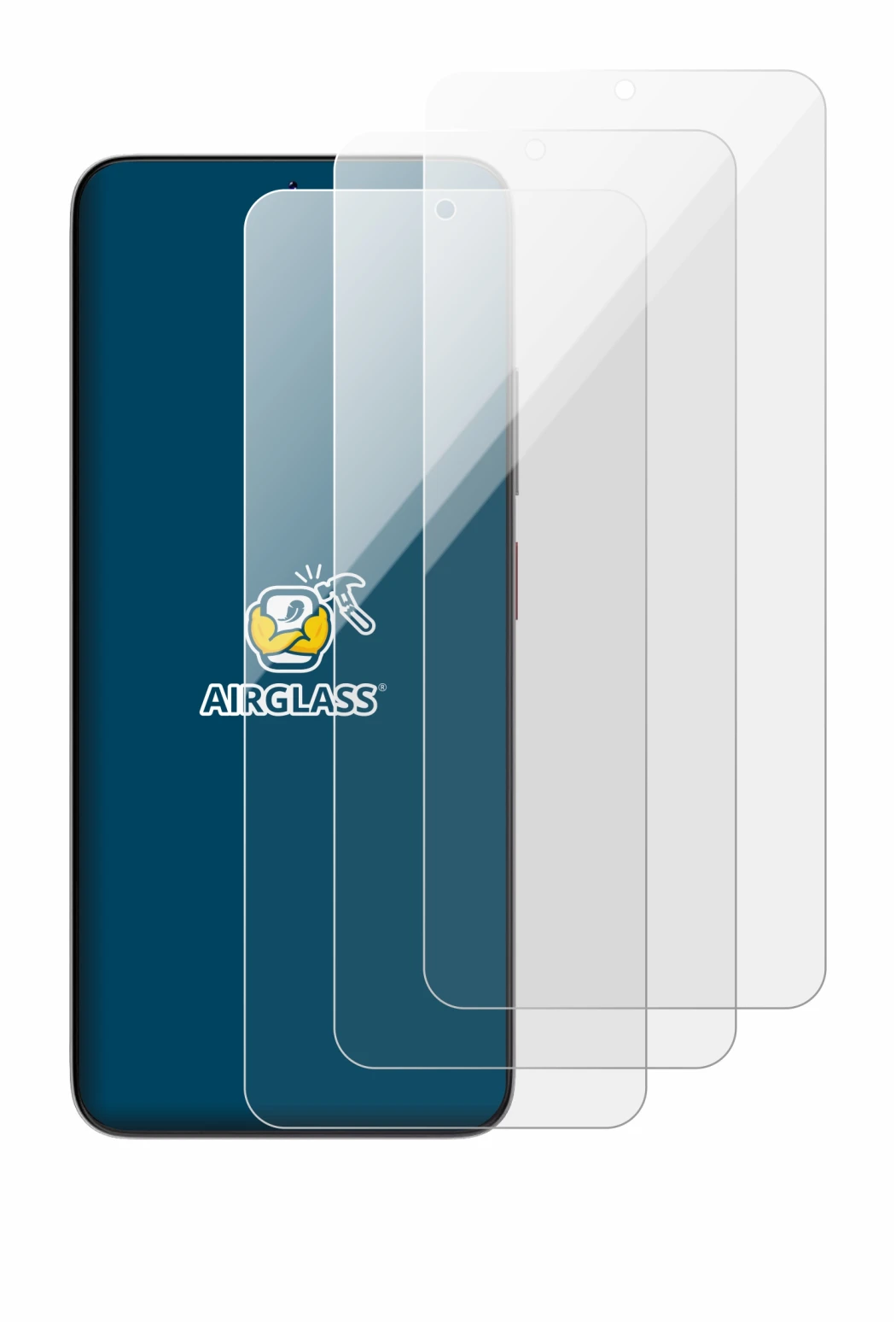 Image of the device ZTE Blade V80 Max with a wide variety of screen protectors.