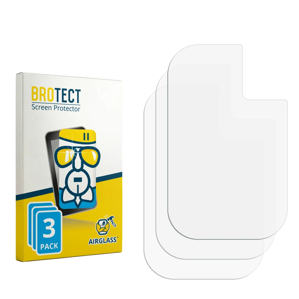 Front side of a product packaging with the brand logo BROTECT. Next to it is the corresponding screen protector.