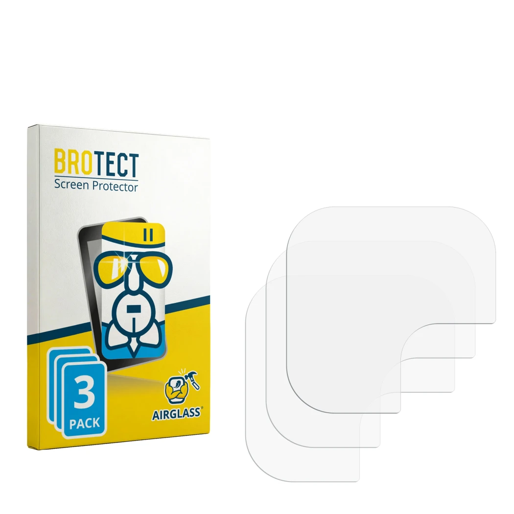 Front side of a product packaging with the brand logo BROTECT. Next to it is the corresponding screen protector.