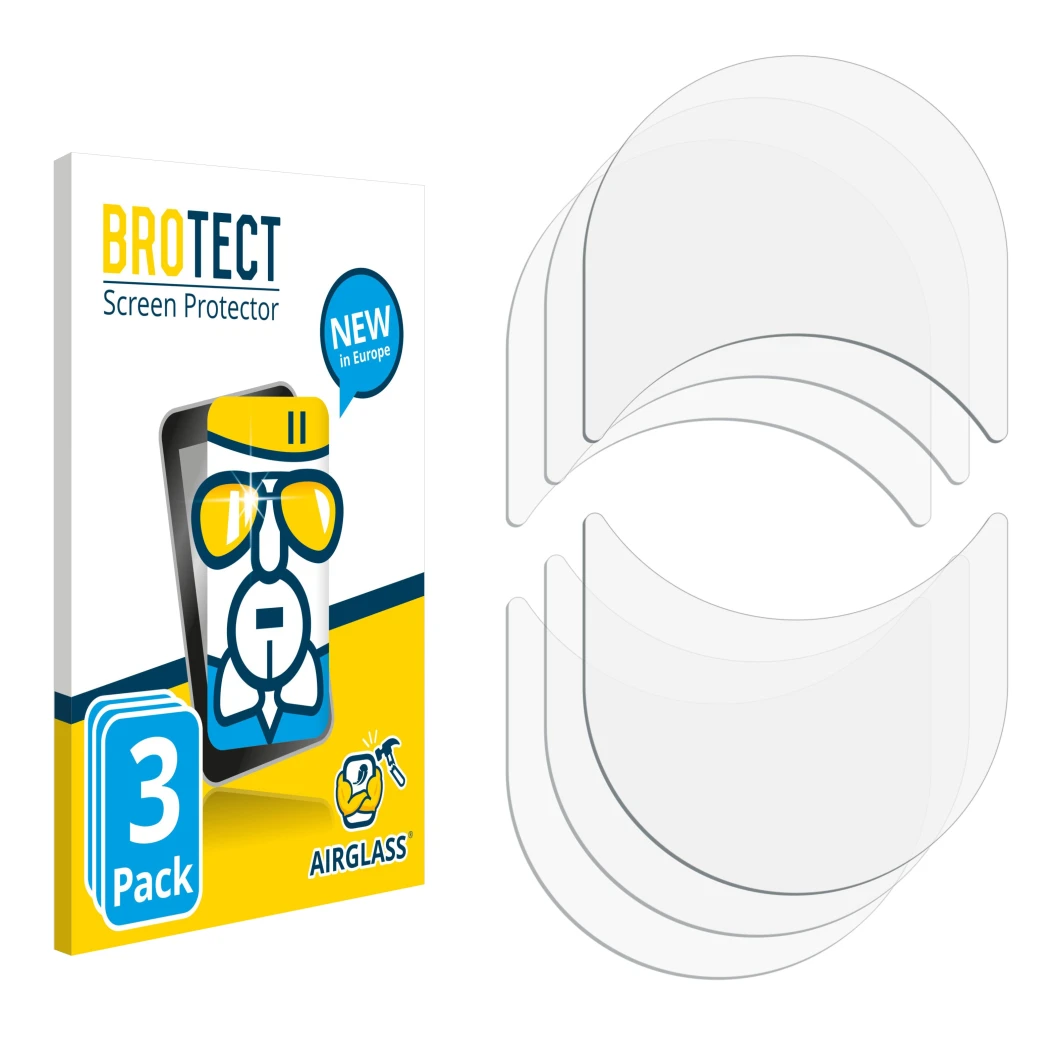 Front side of a product packaging with the brand logo BROTECT. Next to it is the corresponding screen protector.