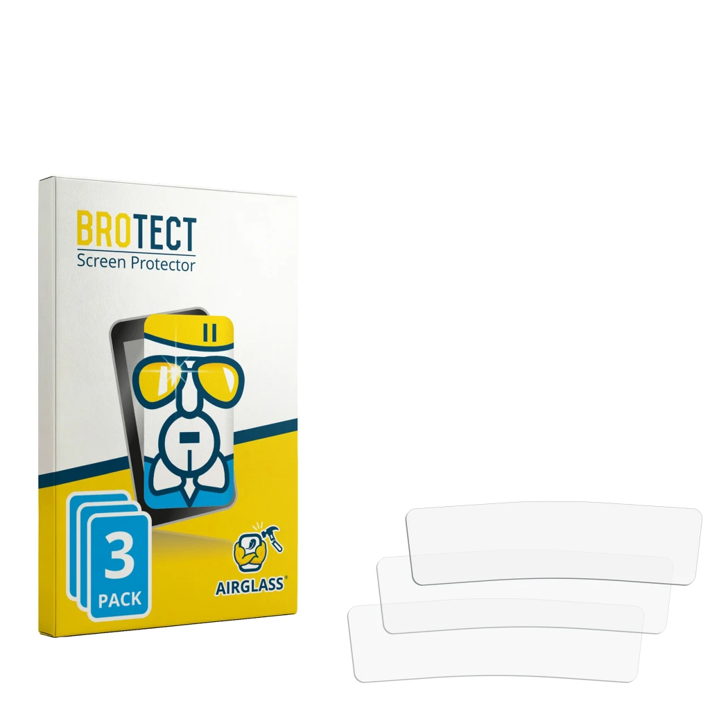 Front side of a product packaging with the brand logo BROTECT. Next to it is the corresponding screen protector.