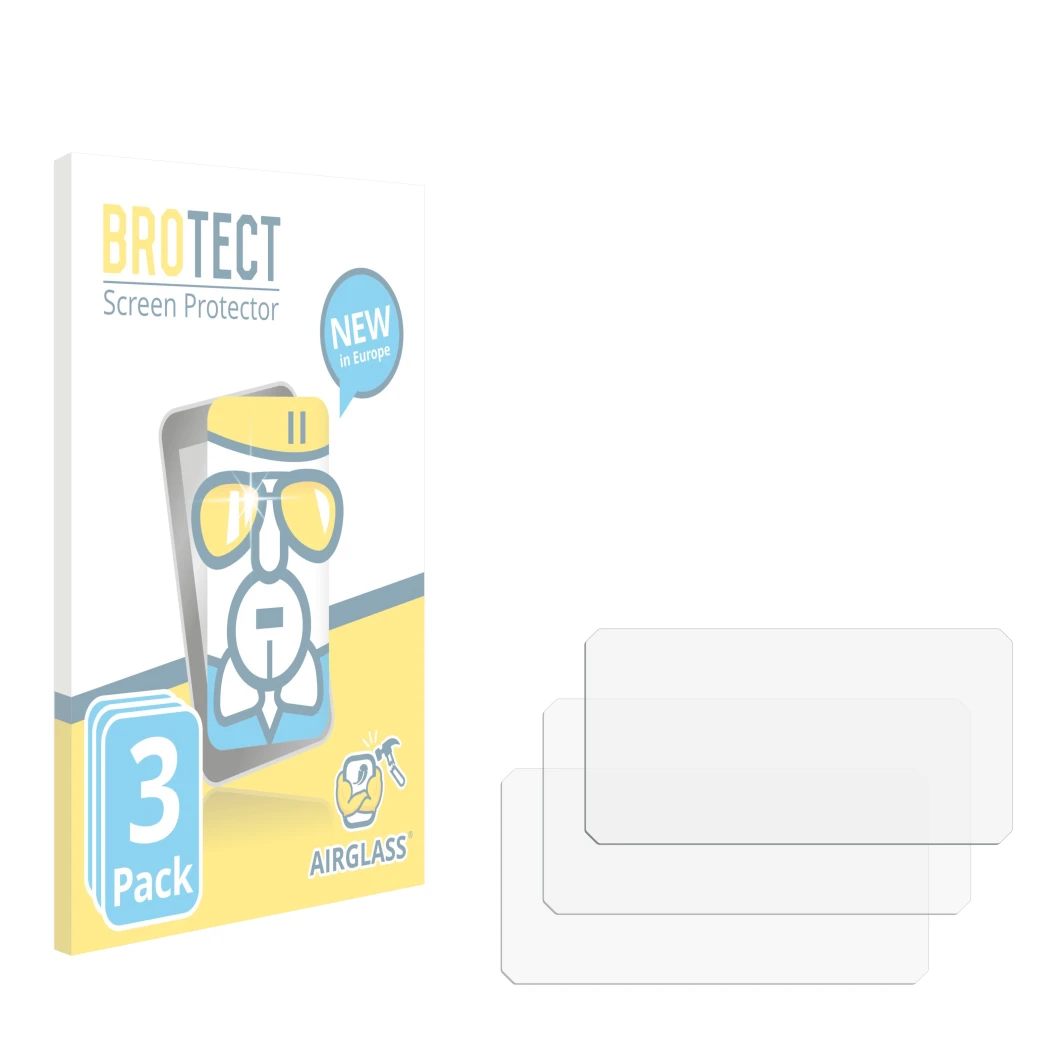 Front side of a product packaging with the brand logo BROTECT. Next to it is the corresponding screen protector.