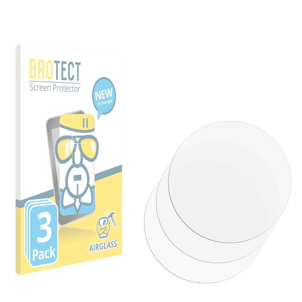 Front side of a product packaging with the brand logo BROTECT. Next to it is the corresponding screen protector.