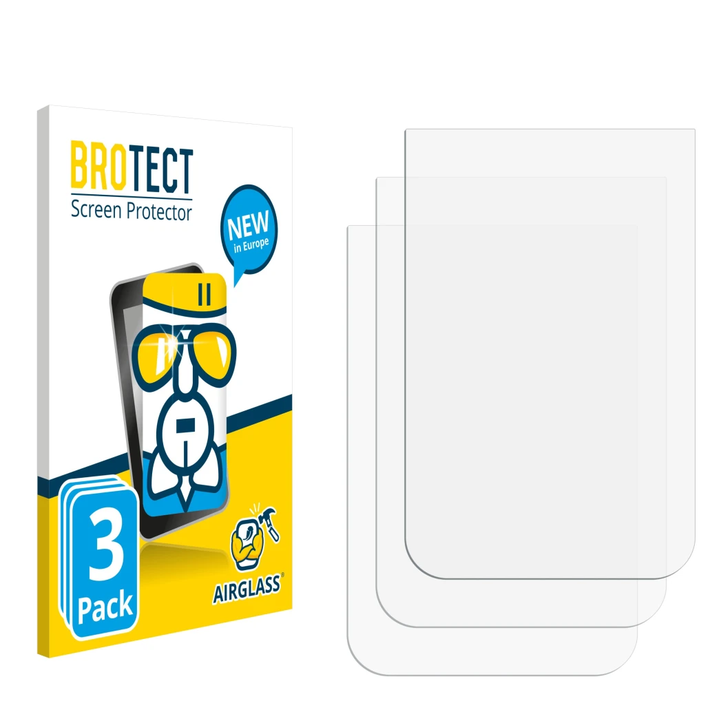 Front side of a product packaging with the brand logo BROTECT. Next to it is the corresponding screen protector.