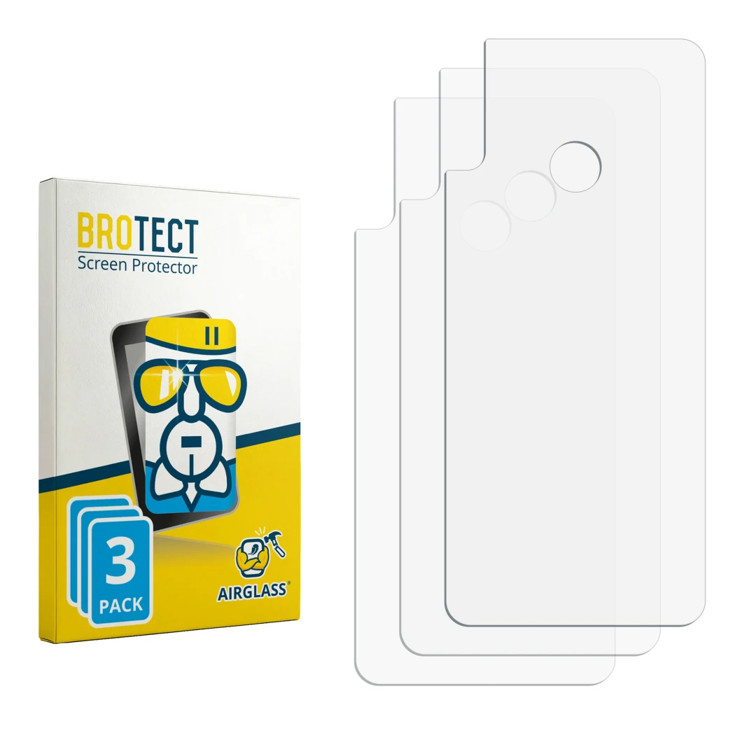 Front side of a product packaging with the brand logo BROTECT. Next to it is the corresponding screen protector.