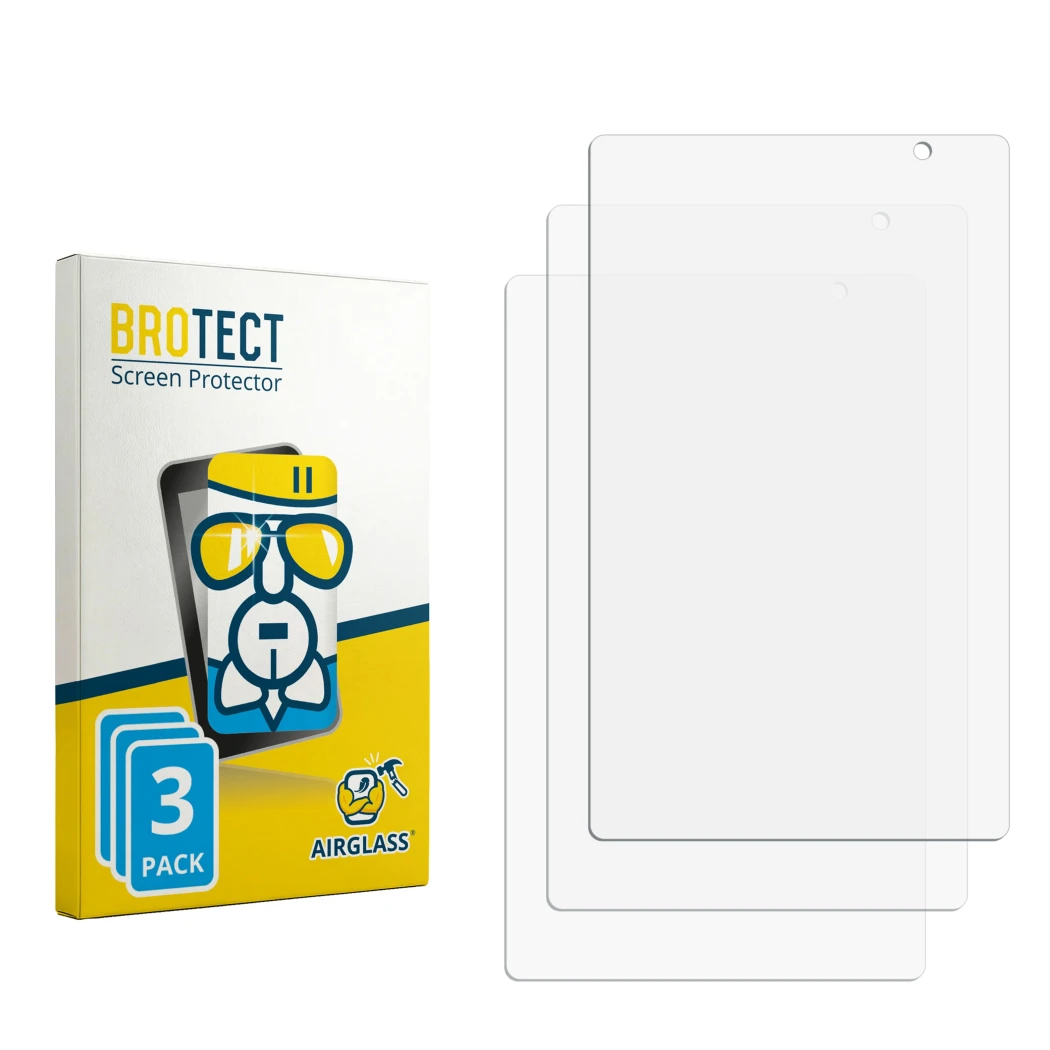 Front side of a product packaging with the brand logo BROTECT. Next to it is the corresponding screen protector.
