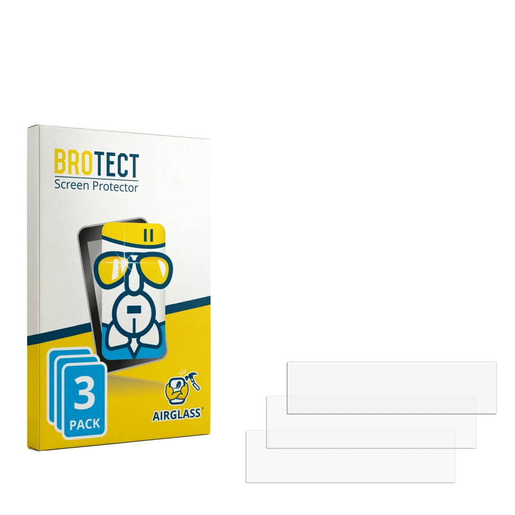 Front side of a product packaging with the brand logo BROTECT. Next to it is the corresponding screen protector.