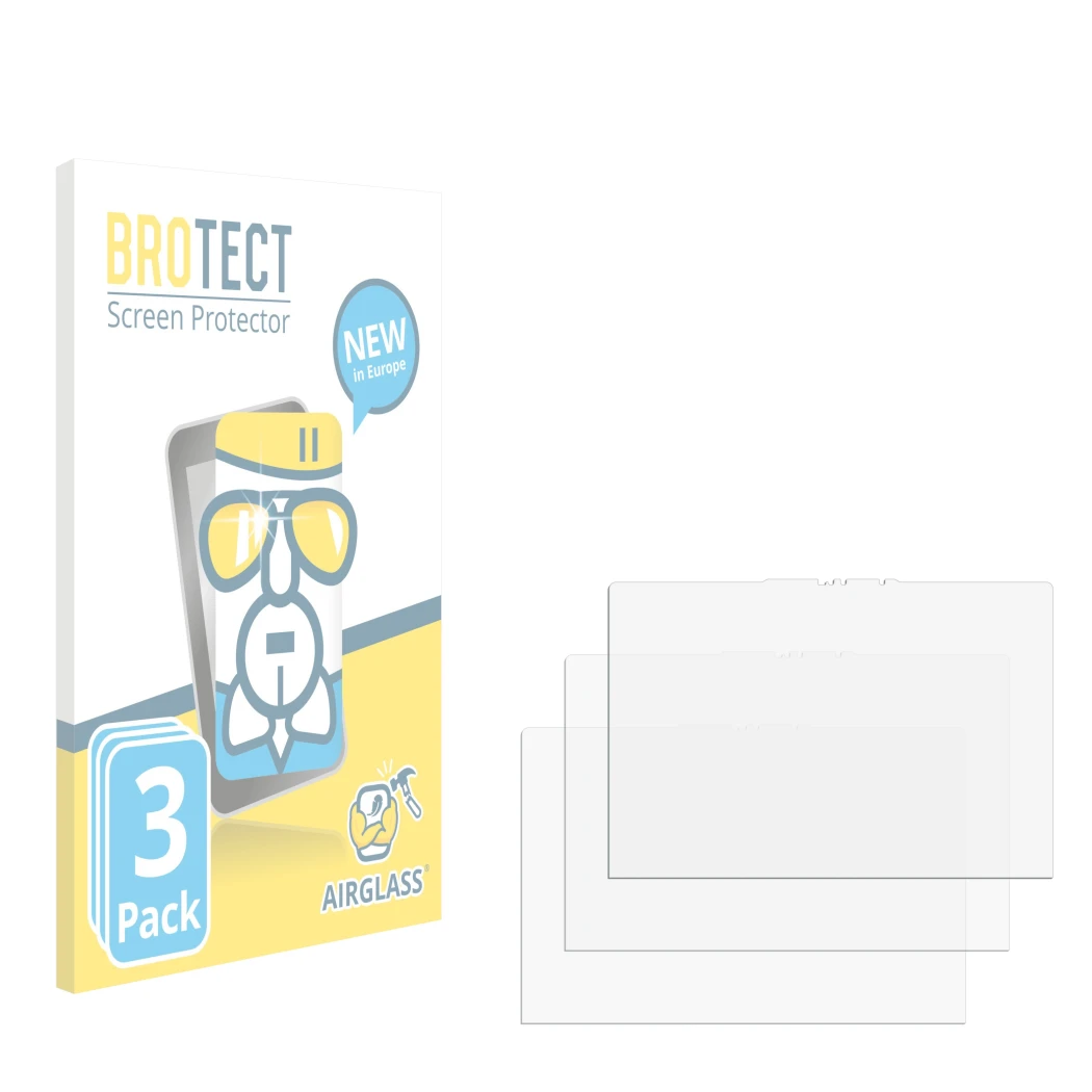 Front side of a product packaging with the brand logo BROTECT. Next to it is the corresponding screen protector.