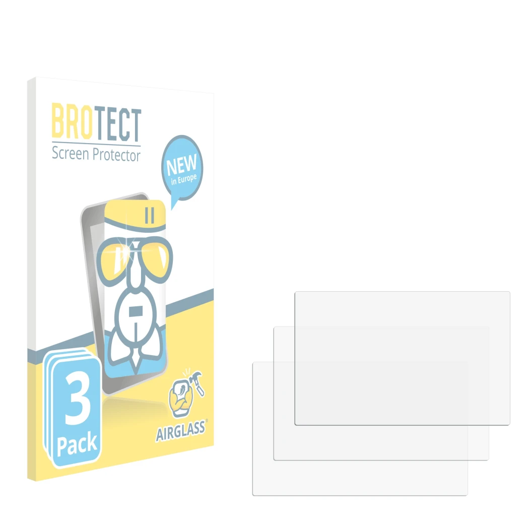 Front side of a product packaging with the brand logo BROTECT. Next to it is the corresponding screen protector.