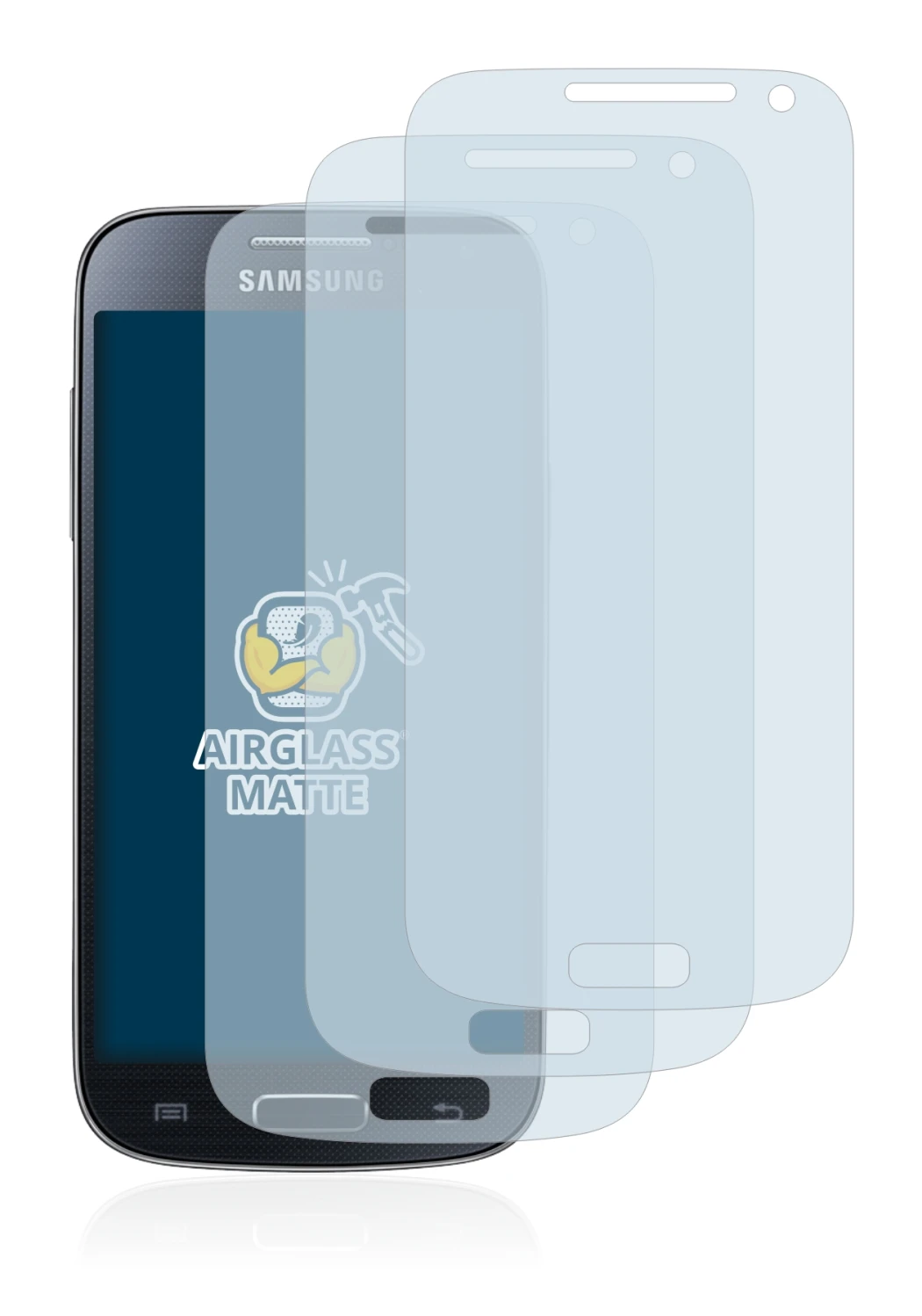 Image of the device Samsung Galaxy S4 Mini LTE (4G) I9195 with a wide variety of screen protectors.