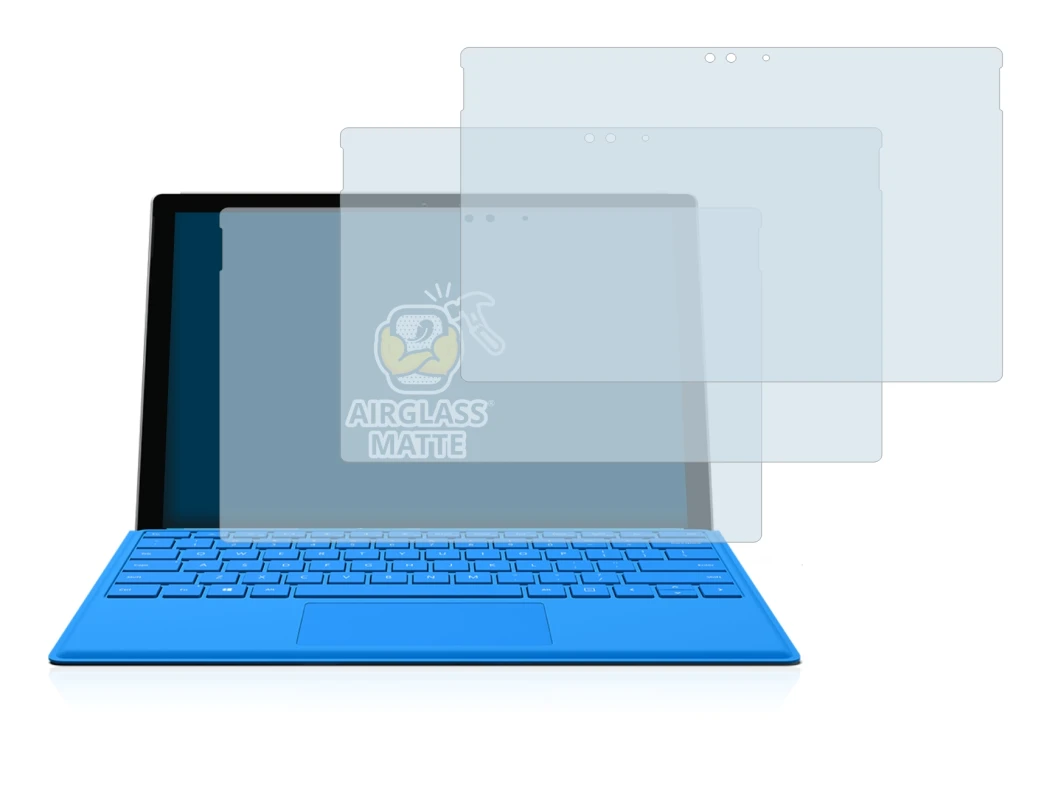 Image of the device Microsoft Surface Pro 4 with a wide variety of screen protectors.