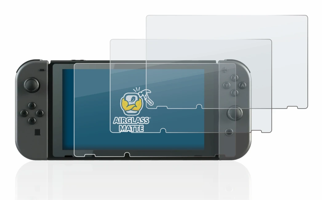 Image of the device Nintendo Switch with a wide variety of screen protectors.