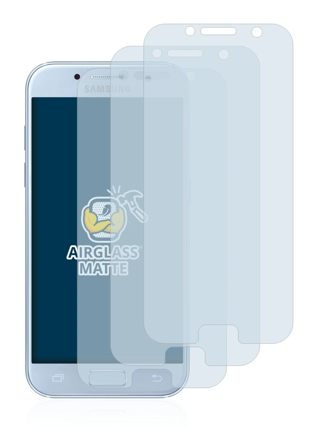 Image of the device Samsung Galaxy A5 2017 with a wide variety of screen protectors.