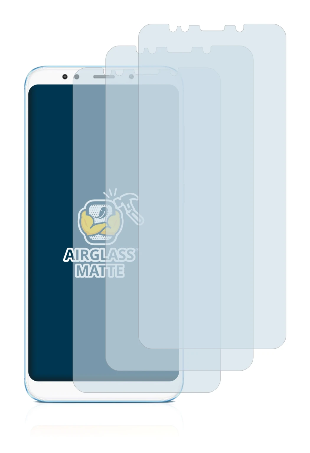 Image of the device Xiaomi Redmi 5 Plus with a wide variety of screen protectors.