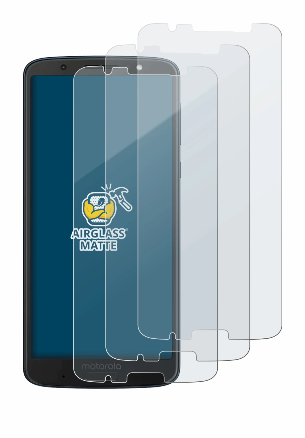 Image of the device Motorola Moto G6 Plus with a wide variety of screen protectors.