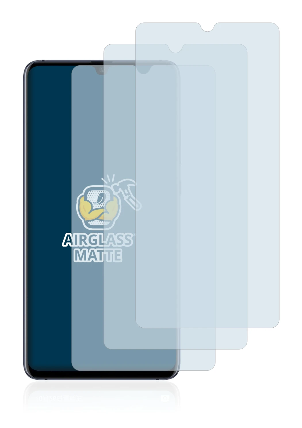 Image of the device Huawei Mate 20 X with a wide variety of screen protectors.