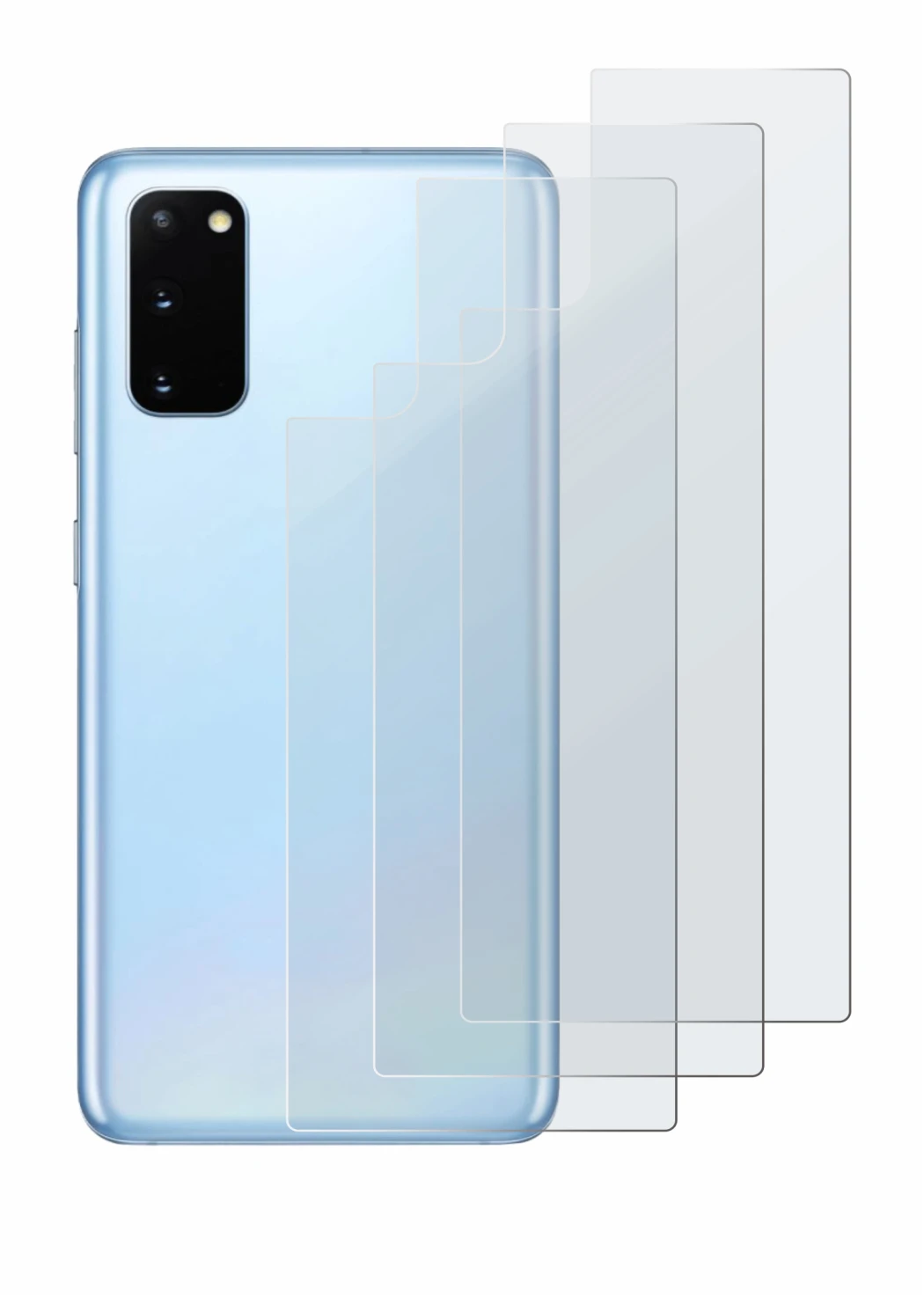 Image of the device Samsung Galaxy S20 (Back) with a wide variety of screen protectors.