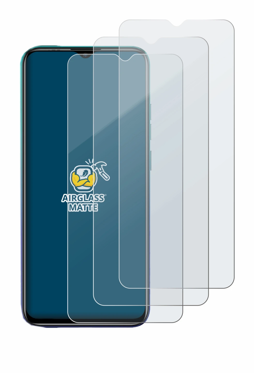 Image of the device Ulefone Note 9P with a wide variety of screen protectors.