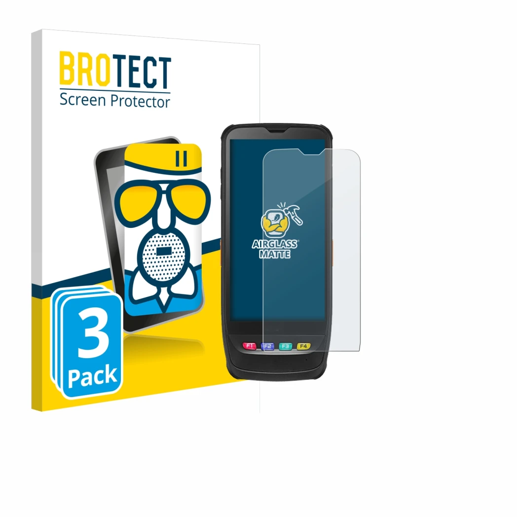 Front side of a product packaging with the brand logo BROTECT. Next to it is the device Casio IT-G650 shown with the correspon