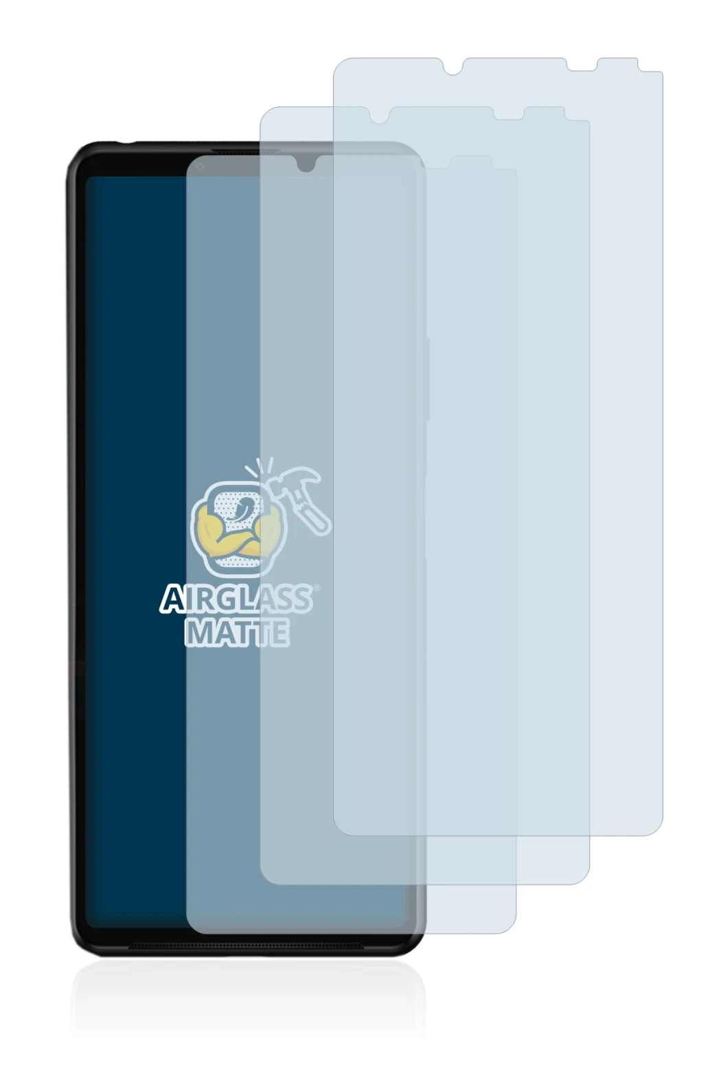 Image of the device Sony Xperia 10 III with a wide variety of screen protectors.