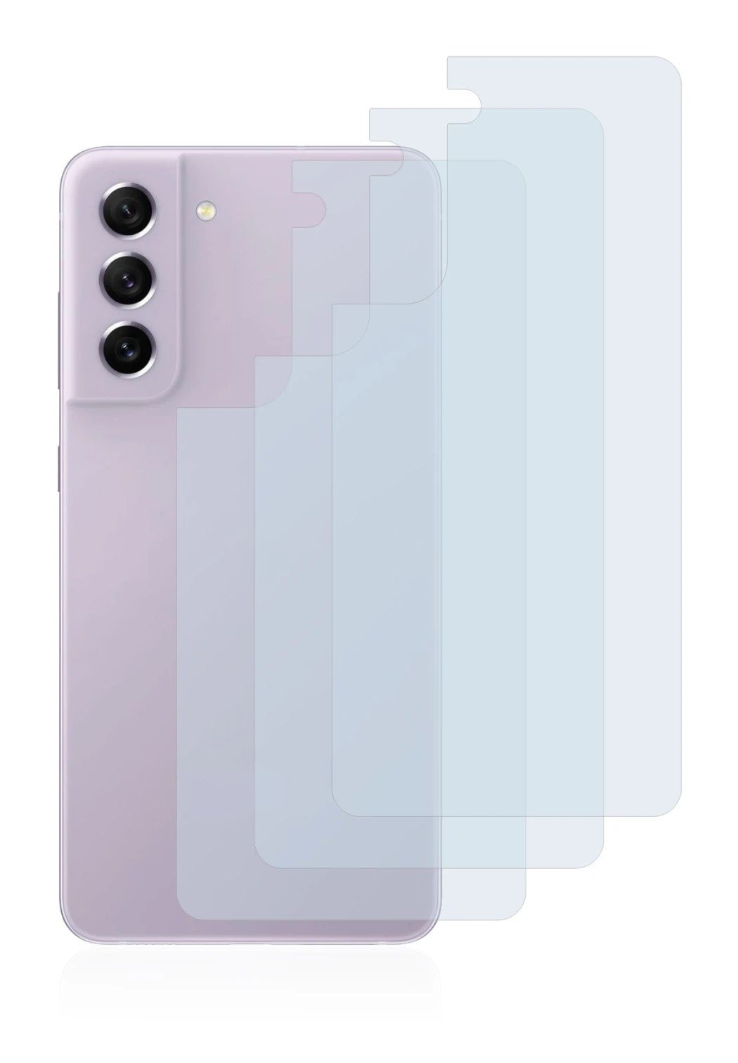 Image of the device Samsung Galaxy S21 FE 5G (Back) with a wide variety of screen protectors.