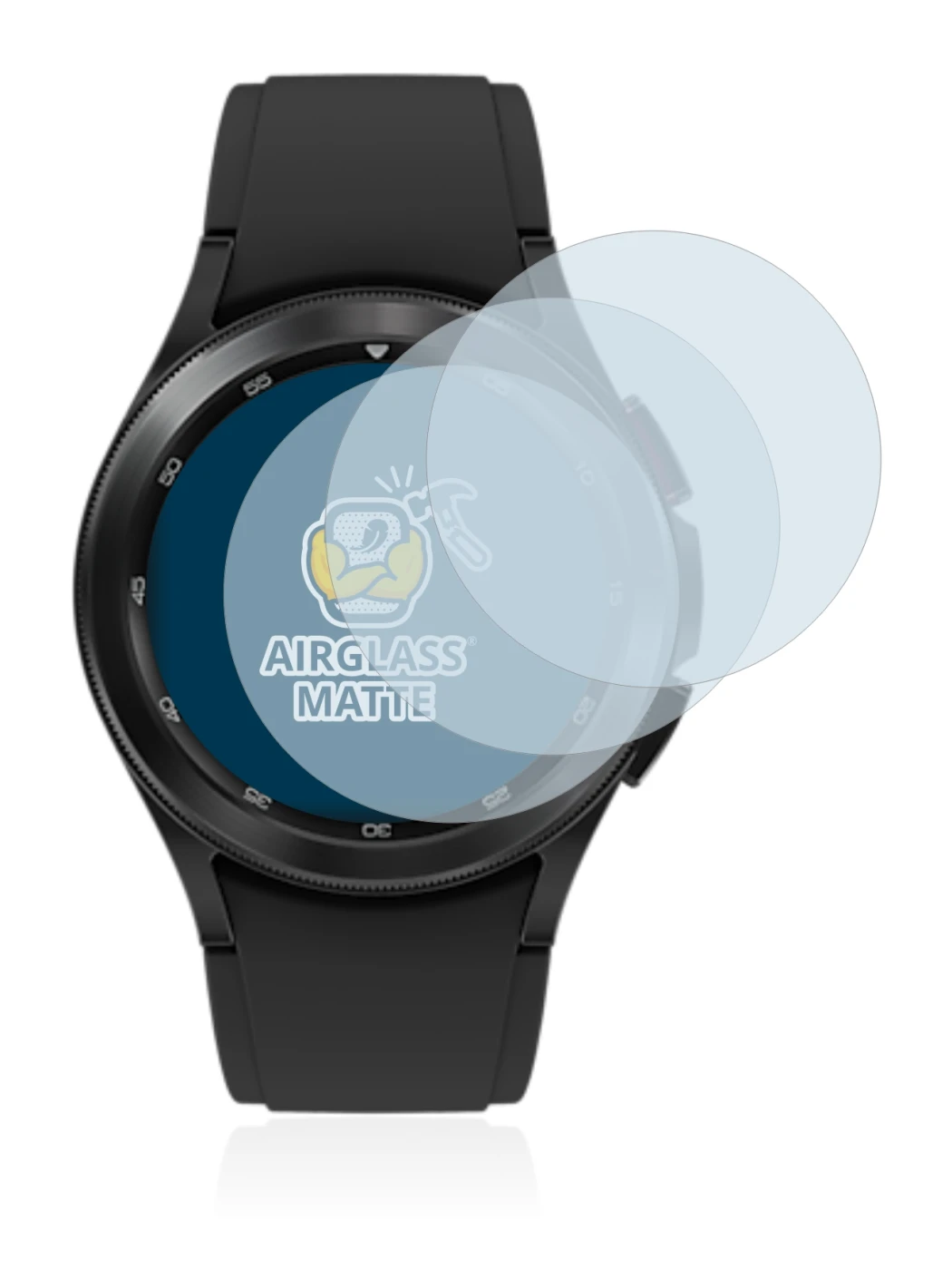 Image of the device Samsung Galaxy Watch 4 Classic (42mm) with a wide variety of screen protectors.