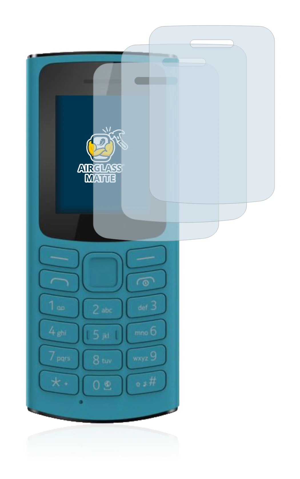 Image of the device Nokia 105 4G 2021 with a wide variety of screen protectors.