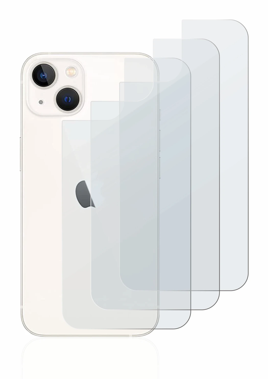 Image of the device Apple iPhone 13 (Back) with a wide variety of screen protectors.