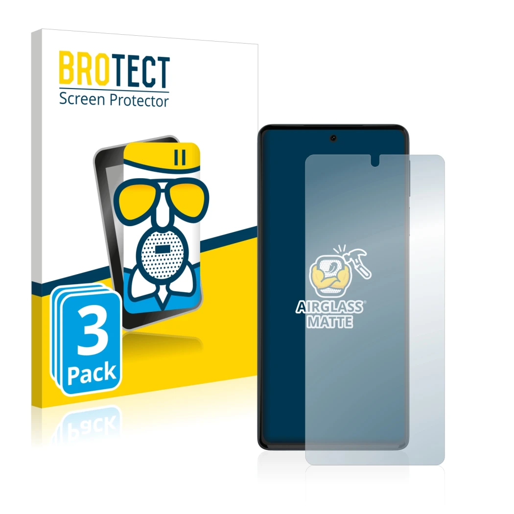 Front side of a product packaging with the brand logo BROTECT. Next to it is the device Motorola Edge 30 Pro shown with the co
