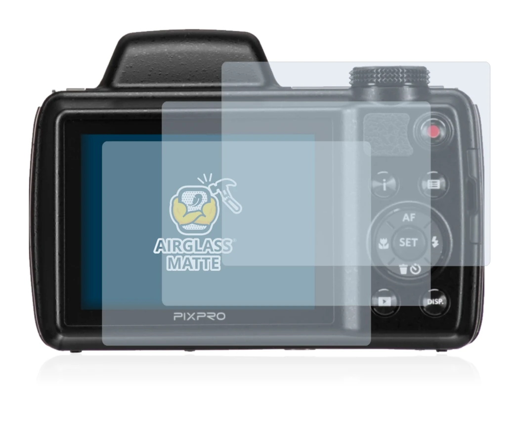 Image of the device Kodak Pixpro AZ525 with a wide variety of screen protectors.