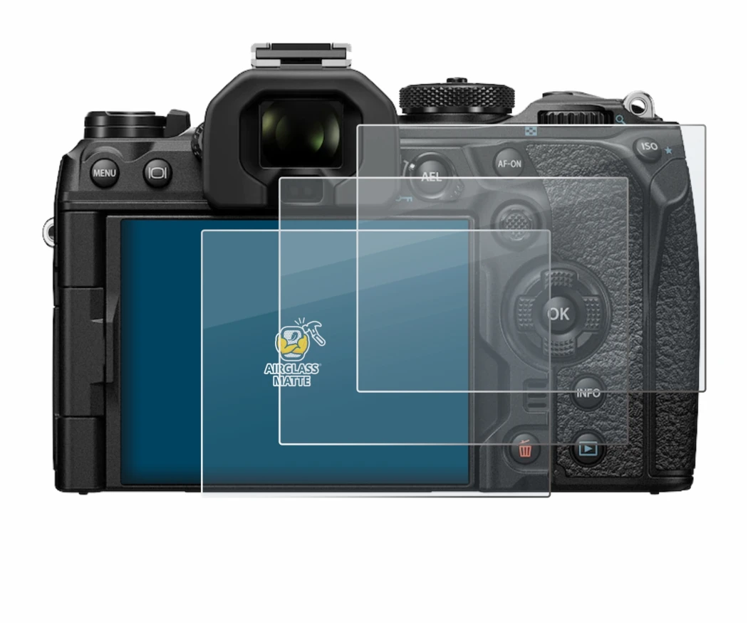 Image of the device Olympus OM-1 2022 with a wide variety of screen protectors.