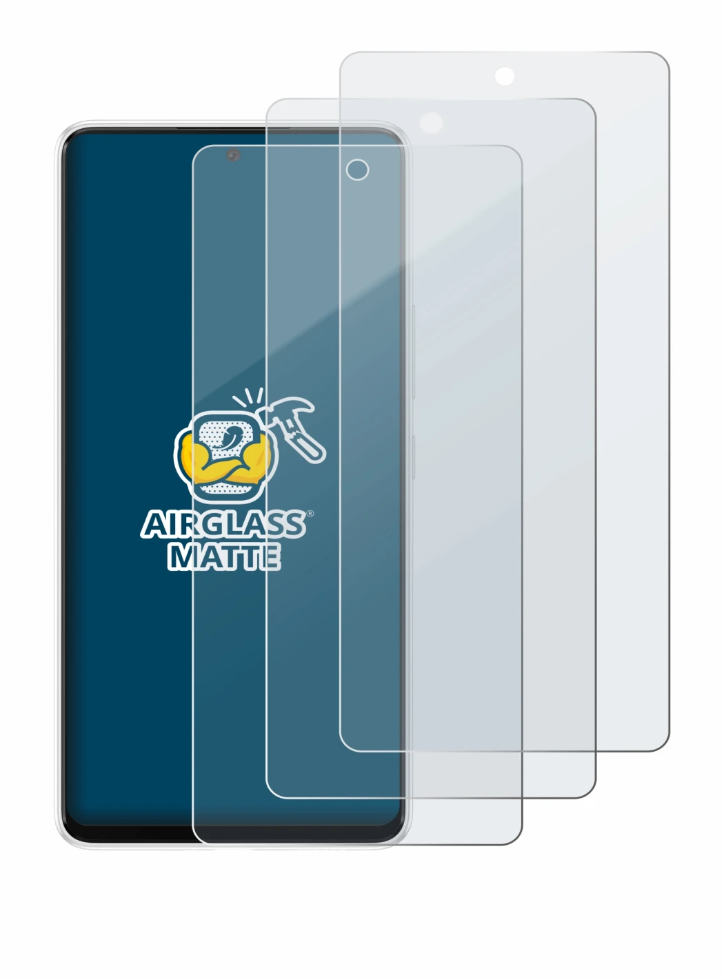 Image of the device Samsung Galaxy A53 5G with a wide variety of screen protectors.