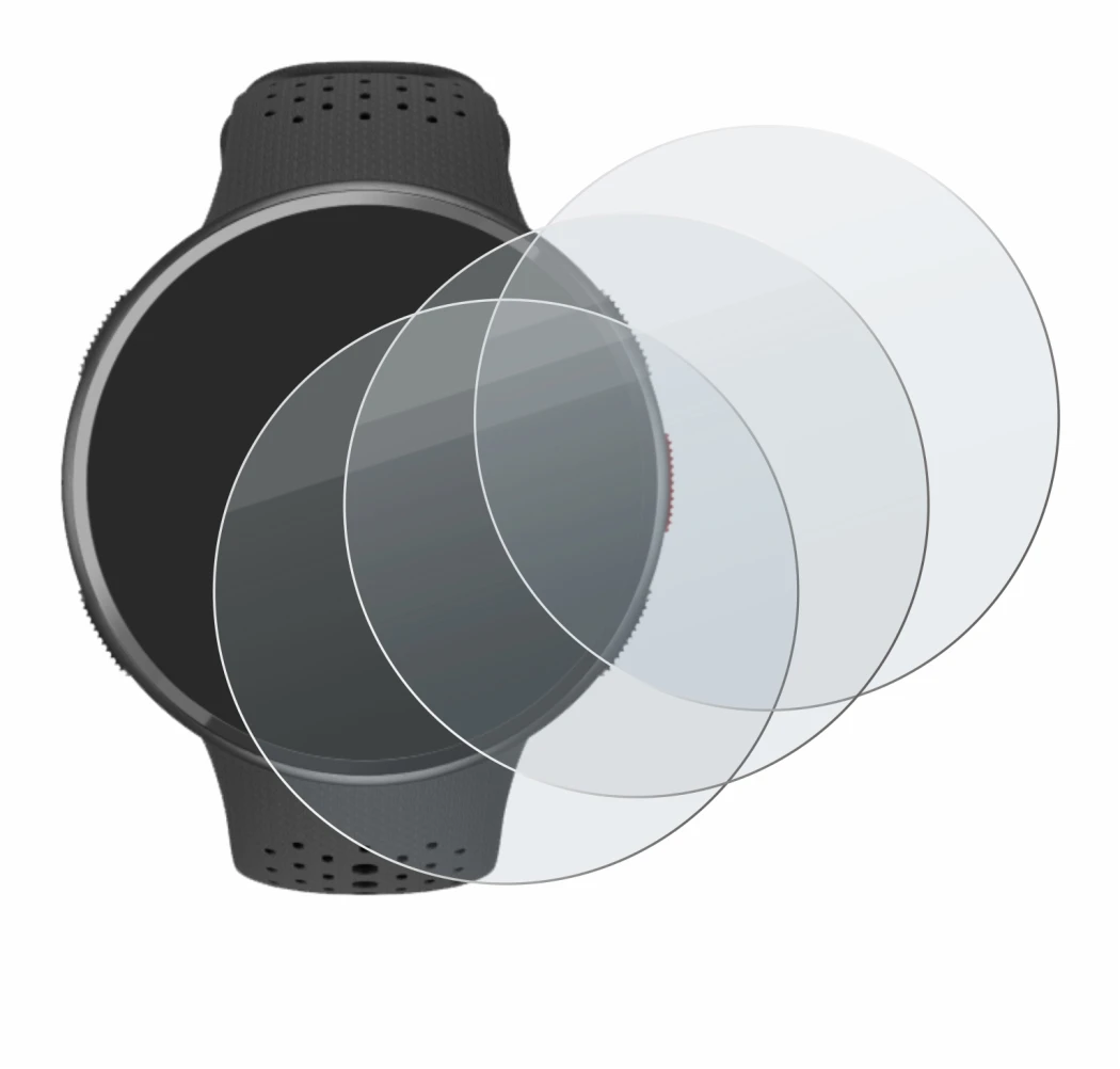 Image of the device Polar Pacer Pro with a wide variety of screen protectors.