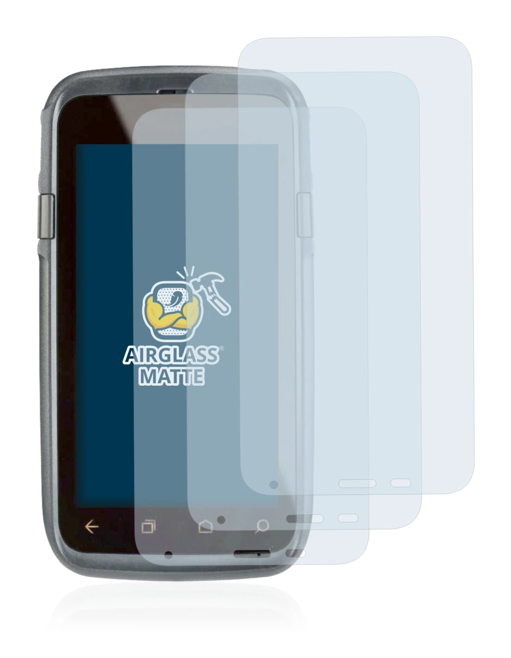 Image of the device Honeywell Dolphin CT60 XP with a wide variety of screen protectors.
