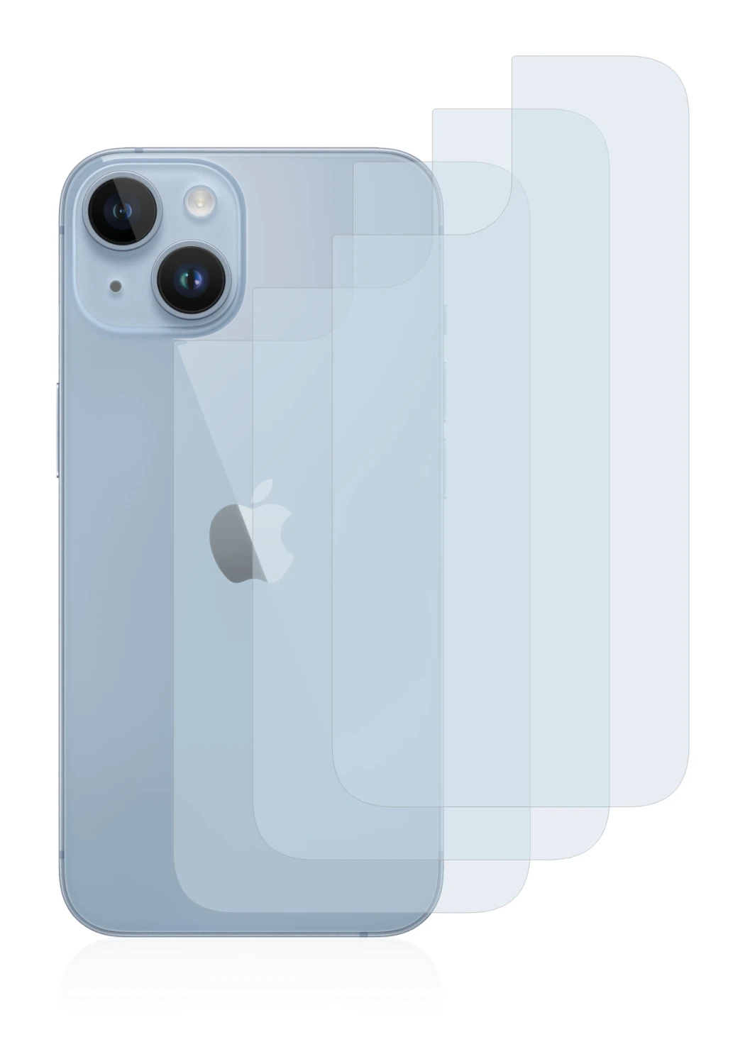 Image of the device Apple iPhone 14 (Back) with a wide variety of screen protectors.
