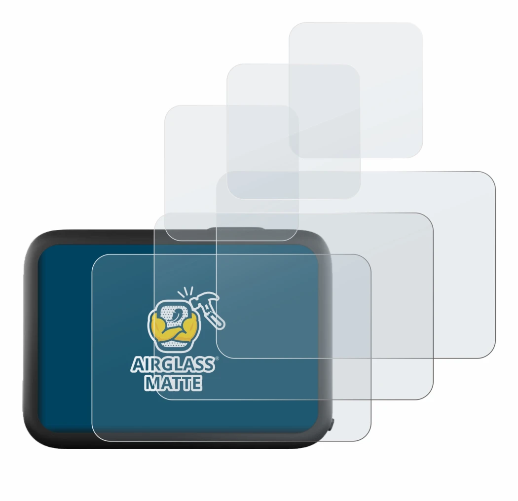 Image of the device GoPro Hero 11 Black with a wide variety of screen protectors.