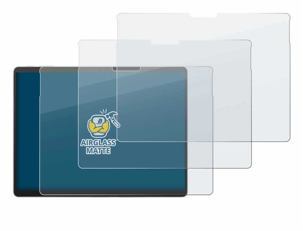 Image of the device Microsoft Surface Pro 9 with a wide variety of screen protectors.