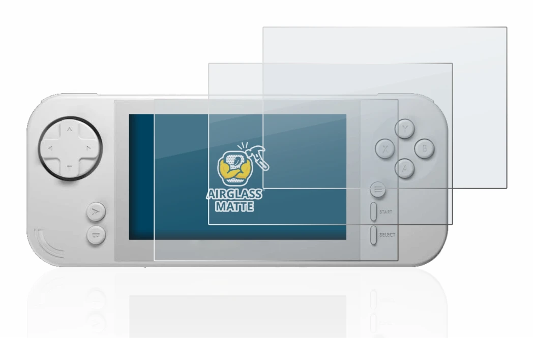 Image of the device Evercade EXP with a wide variety of screen protectors.