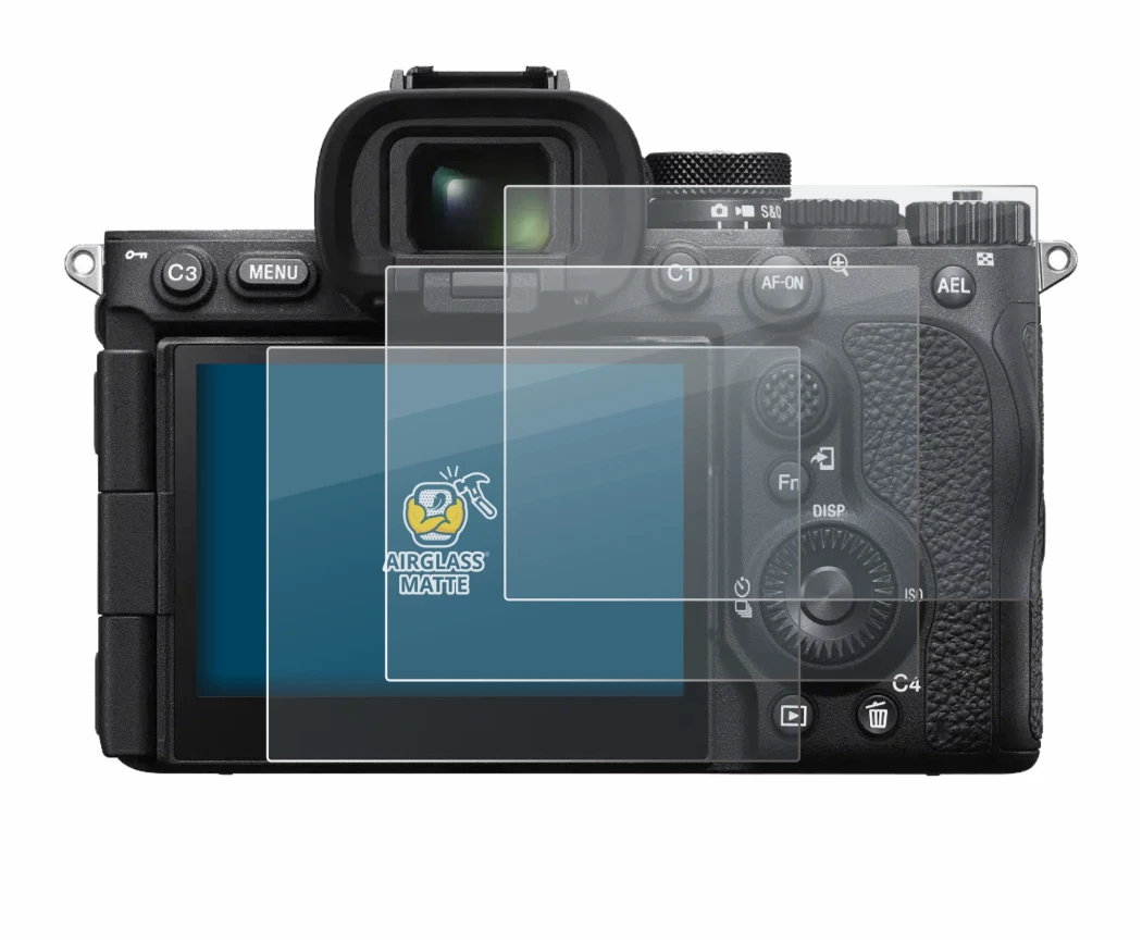 Image of the device Sony Alpha 7R V / a7R V with a wide variety of screen protectors.