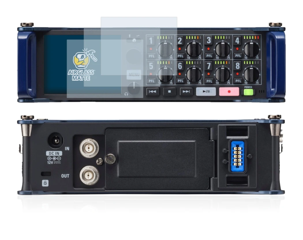 Image of the device Zoom F8 field recorder with a wide variety of screen protectors.