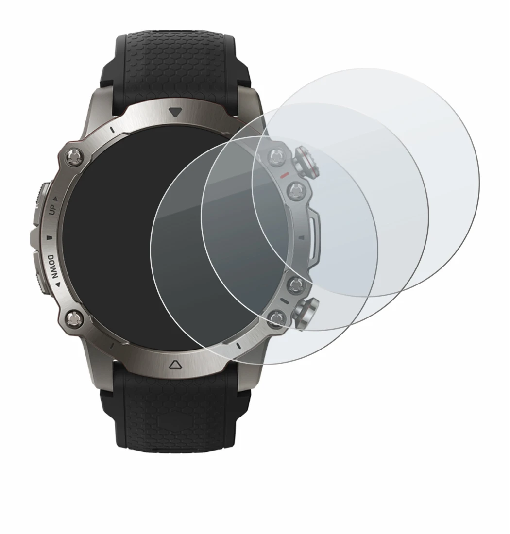 Image of the device Huami Amazfit Falcon with a wide variety of screen protectors.