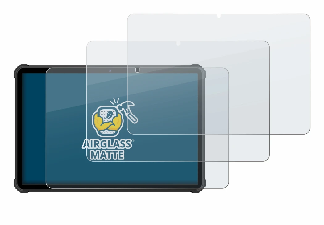 Image of the device Oukitel RT5 with a wide variety of screen protectors.