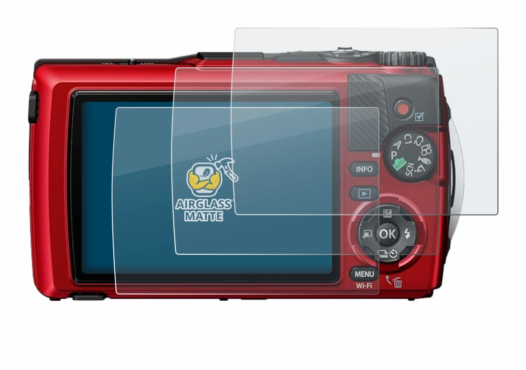 Image of the device Olympus OM System Tough TG-7 with a wide variety of screen protectors.