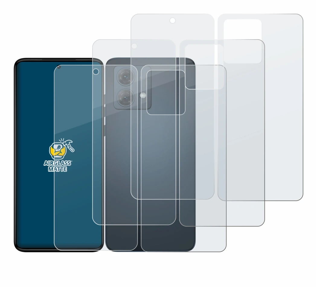 Image of the device Motorola Moto G84 (Front+Back) with a wide variety of screen protectors.