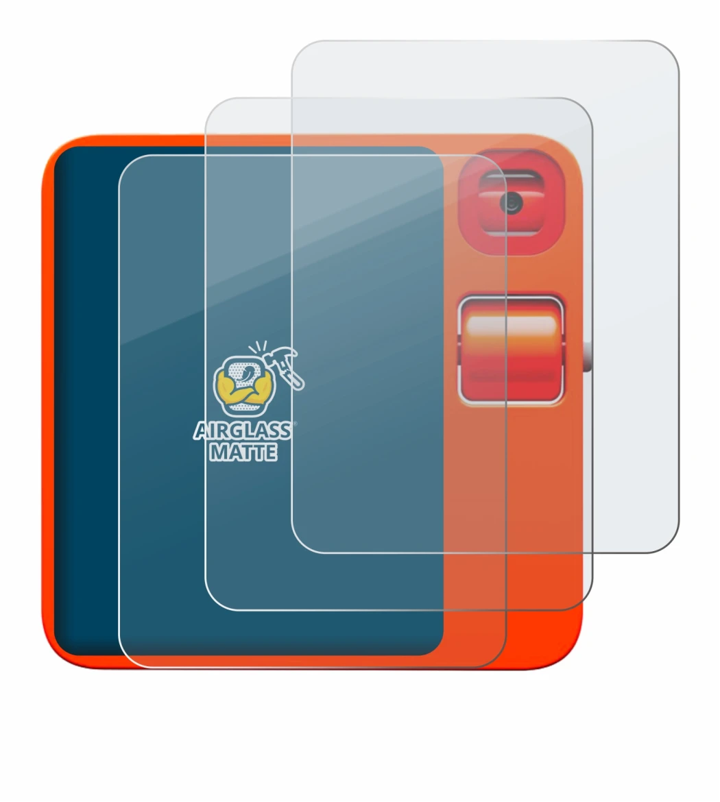 Image of the device rabbit r1 with a wide variety of screen protectors.