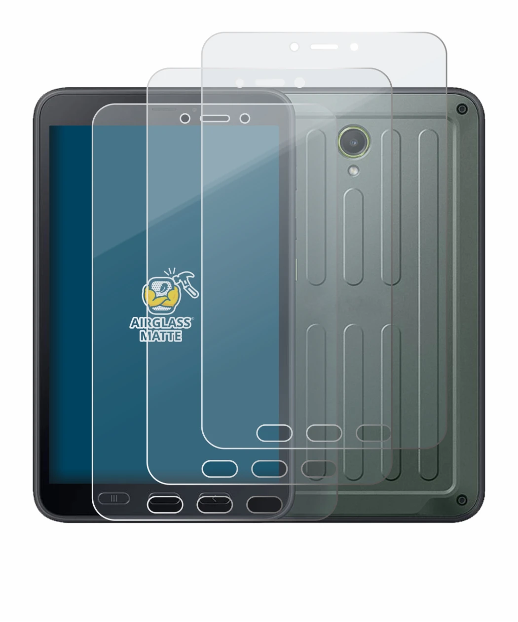 Image of the device Samsung Galaxy Tab Active 5 (portrait) with a wide variety of screen protectors.