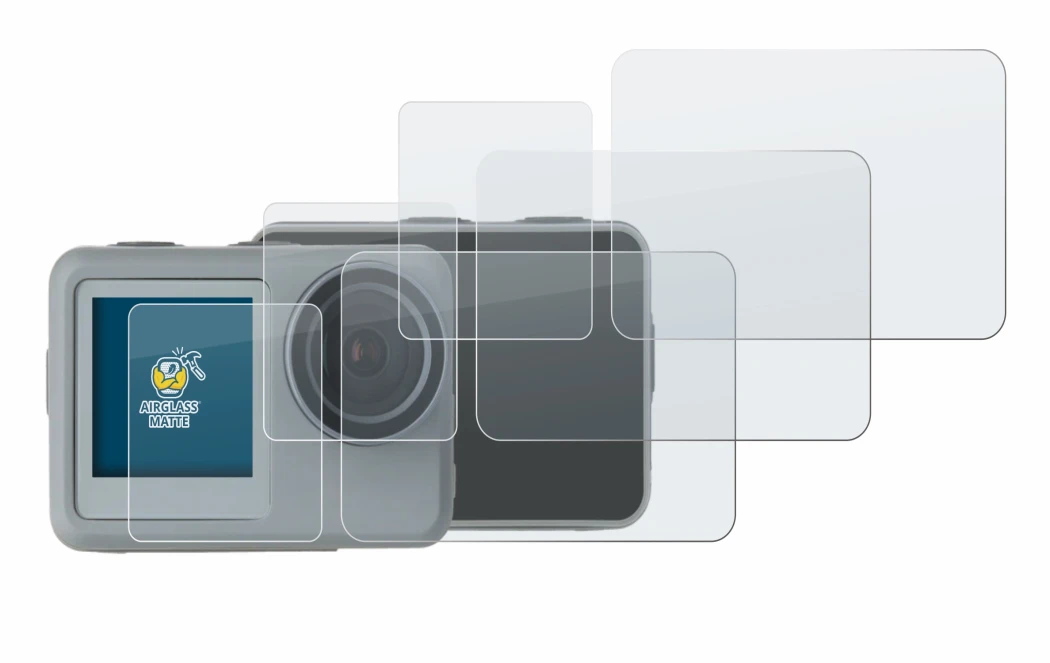 Image of the device Rollei Actioncam 9s Plus with a wide variety of screen protectors.