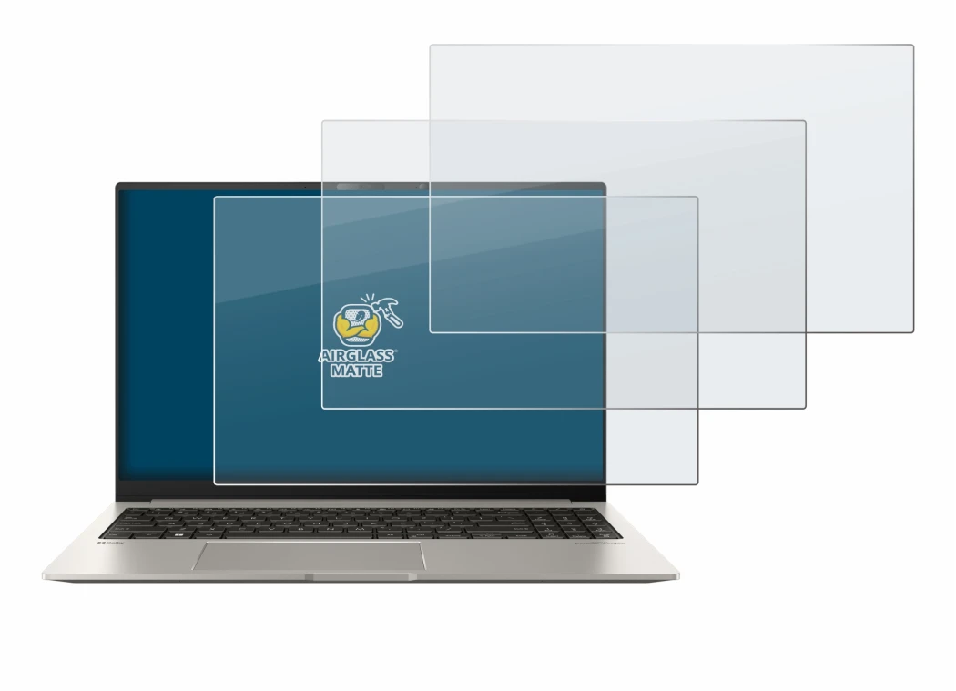 Image of the device ASUS ZenBook 15 OLED UM3504 with a wide variety of screen protectors.